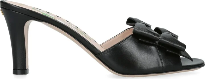 Valentino Garavani Leather Bow-Detail Bowow Mules 75