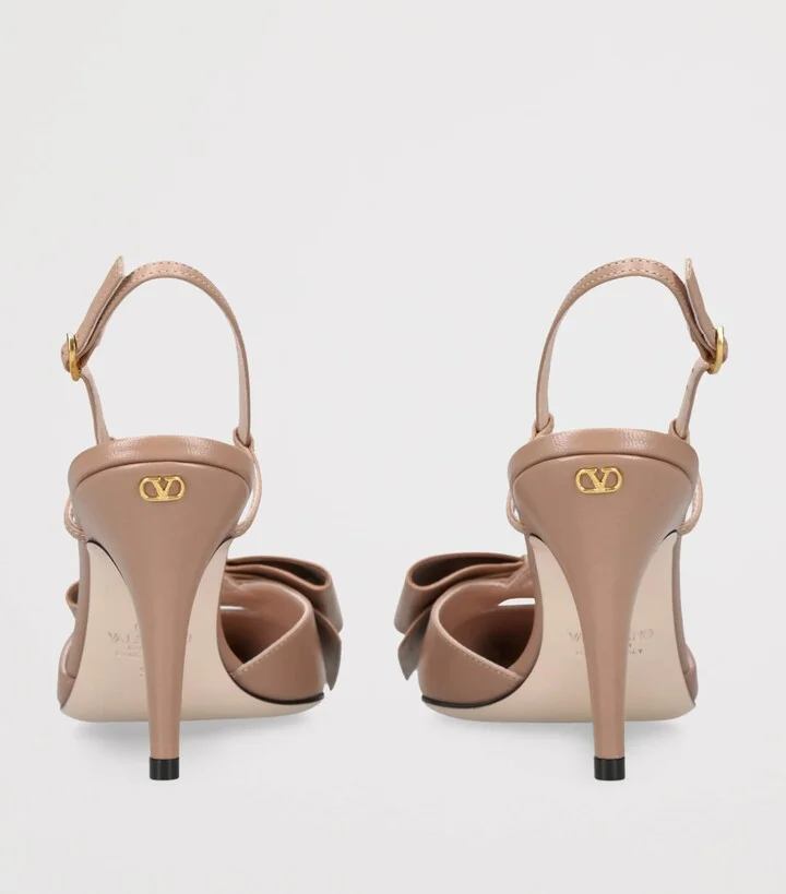 Valentino Garavani Leather Bow-Detail Bowow Pumps 85 - Image 2