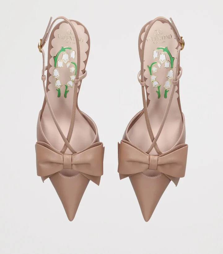 Valentino Garavani Leather Bow-Detail Bowow Pumps 85 - Image 4
