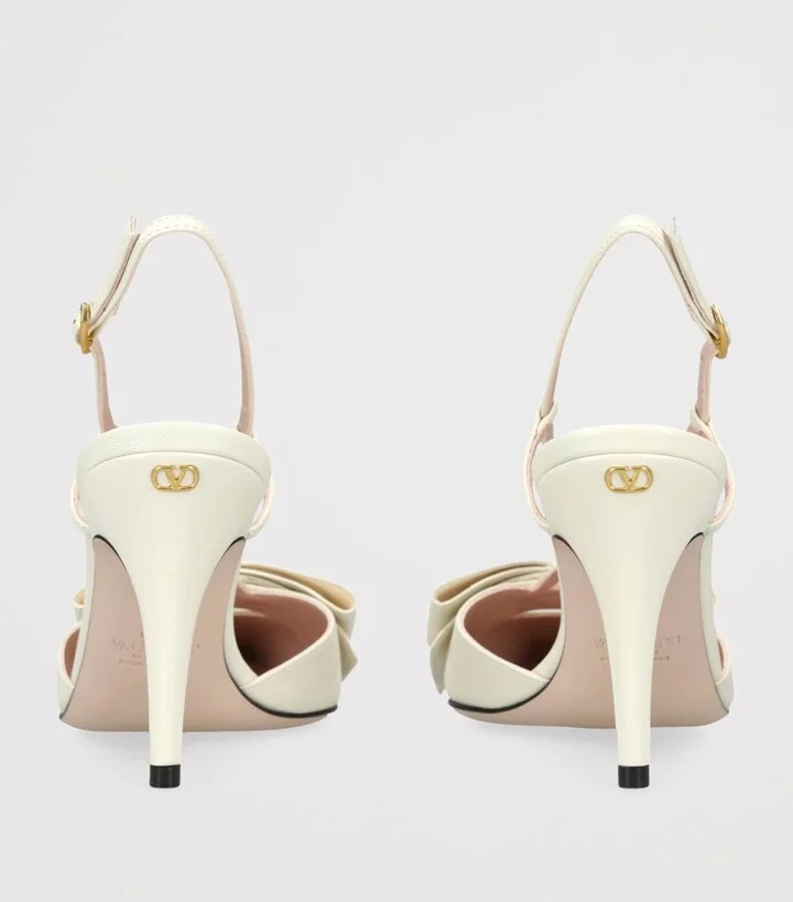 Valentino Garavani Leather Bow-Detail Bowow Pumps 85 - Image 2