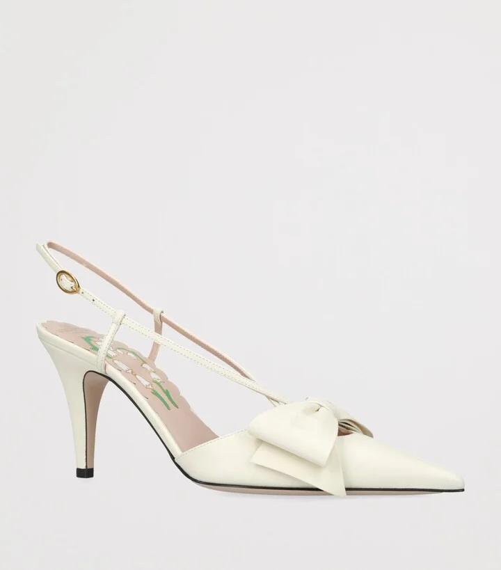 Valentino Garavani Leather Bow-Detail Bowow Pumps 85 - Image 3