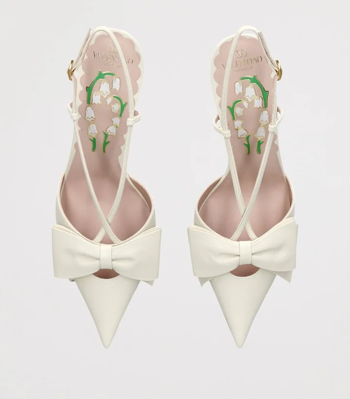 Valentino Garavani Leather Bow-Detail Bowow Pumps 85 - Image 4