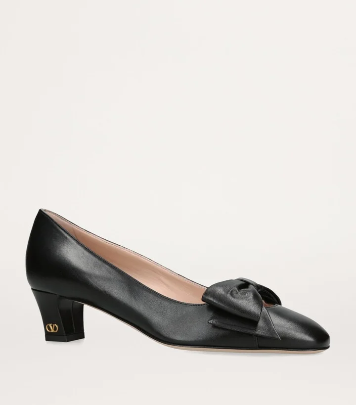 Valentino Garavani Leather Bow-Detail Pumps 45 - Image 3
