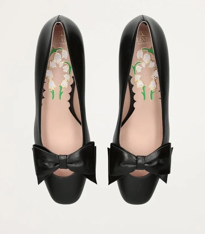 Valentino Garavani Leather Bow-Detail Pumps 45 - Image 4