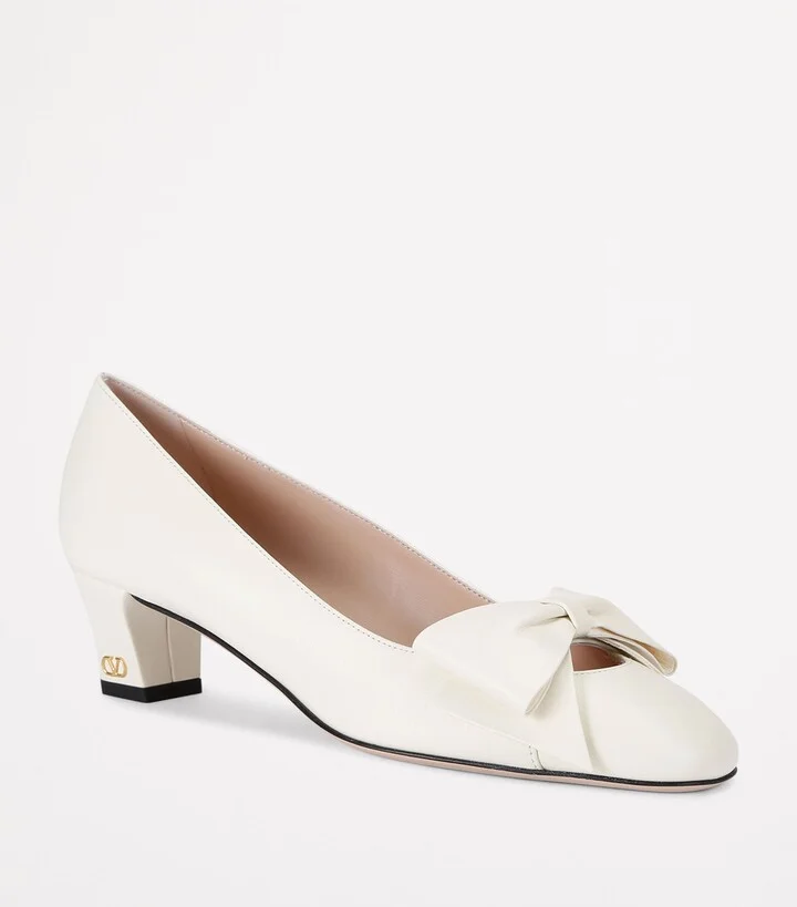Valentino Garavani Leather Bow-Detail Pumps 45 - Image 3