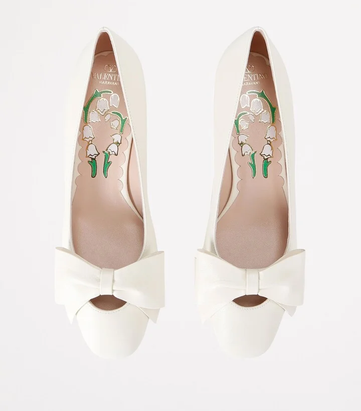 Valentino Garavani Leather Bow-Detail Pumps 45 - Image 4