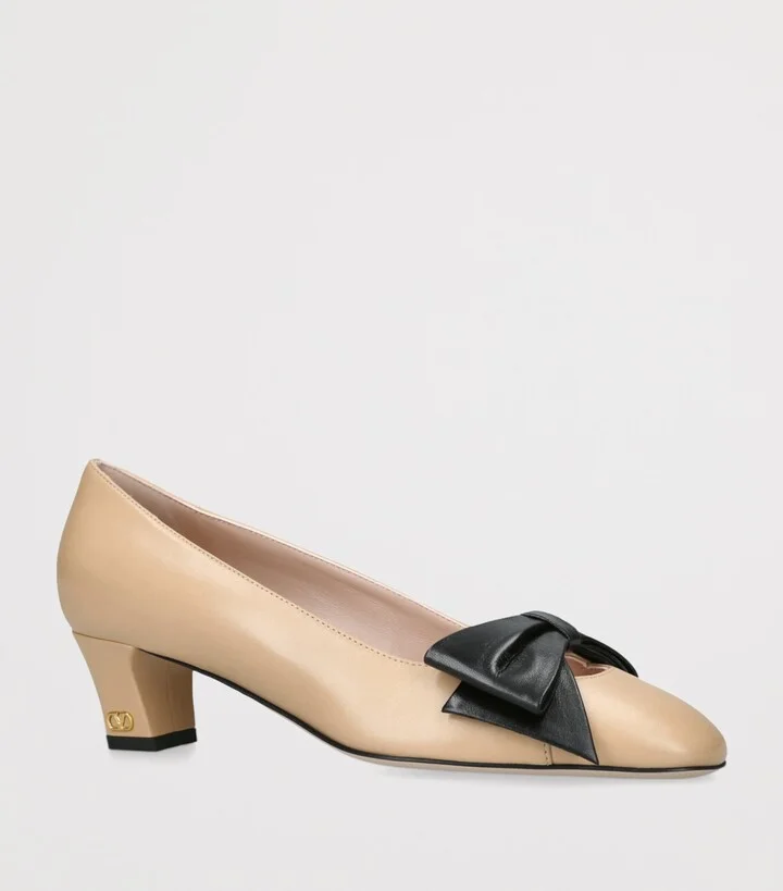 Valentino Garavani Leather Bow-Detail Pumps 45 - Image 3