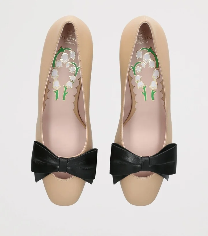 Valentino Garavani Leather Bow-Detail Pumps 45 - Image 4