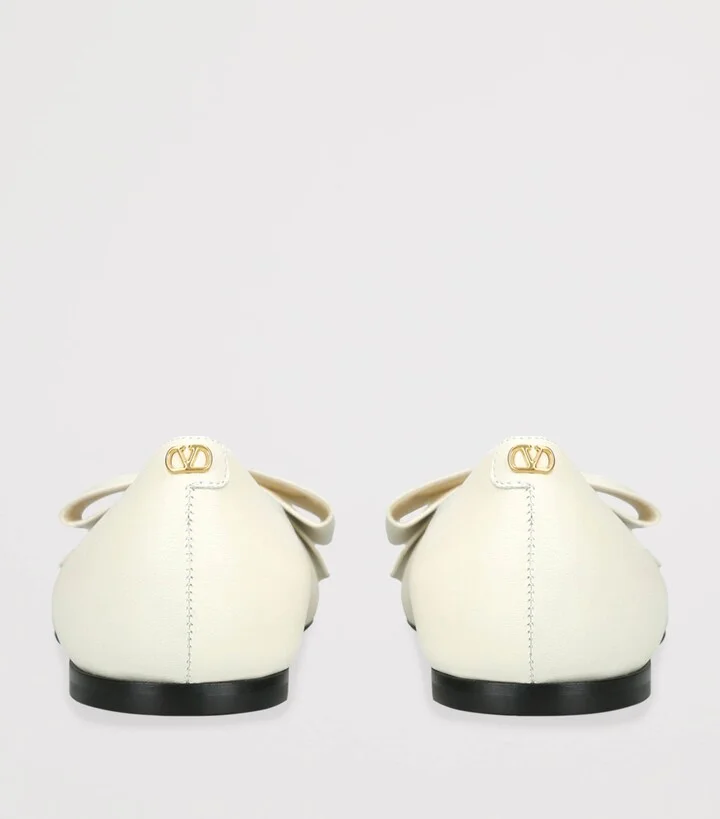 Valentino Garavani Leather Bowow Ballet Flats - Image 2