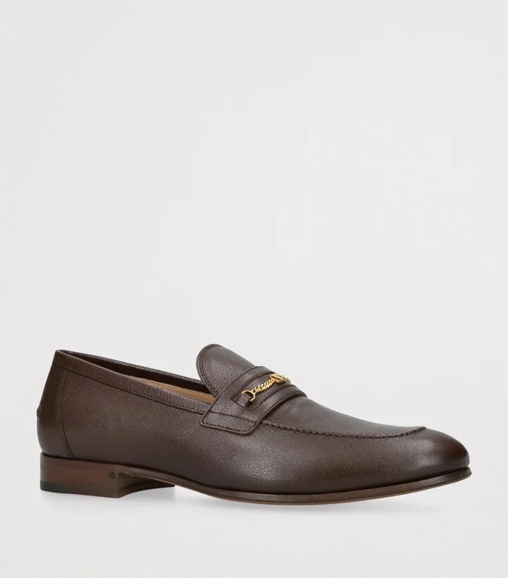 Valentino Garavani Leather Chain-Detail Loafers - Image 3