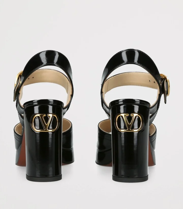 Valentino Garavani Leather Fawcette Heeled Sandals 100 - Image 2