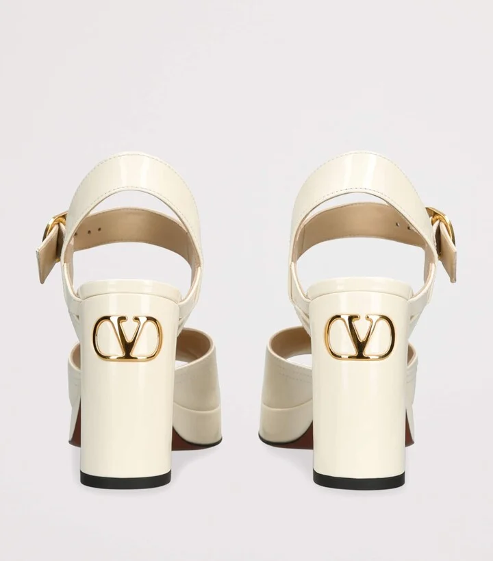 Valentino Garavani Leather Fawcette Heeled Sandals 100 - Image 2