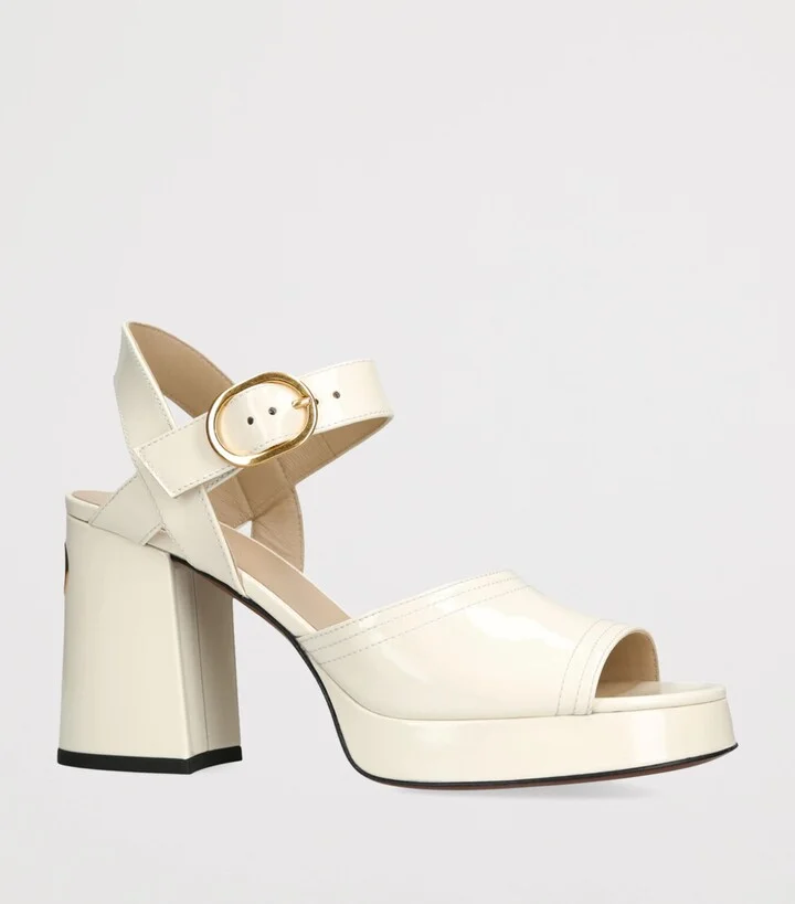 Valentino Garavani Leather Fawcette Heeled Sandals 100 - Image 3