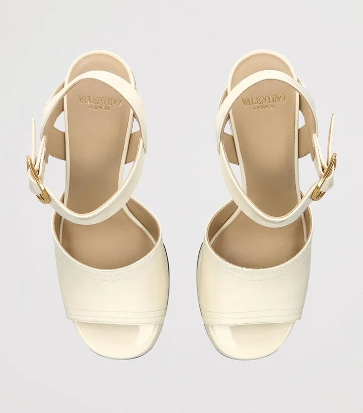 Valentino Garavani Leather Fawcette Heeled Sandals 100 - Image 4