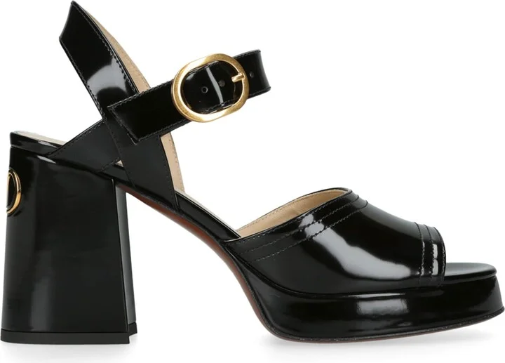 Valentino Garavani Leather Fawcette Heeled Sandals 100