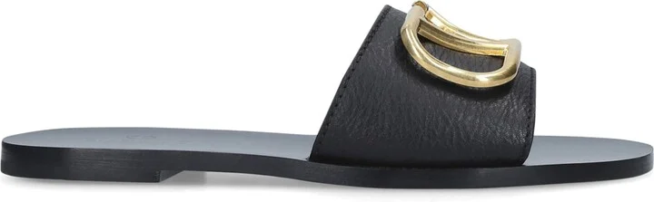 Valentino Garavani Leather Go Logo Sandals - Image 3