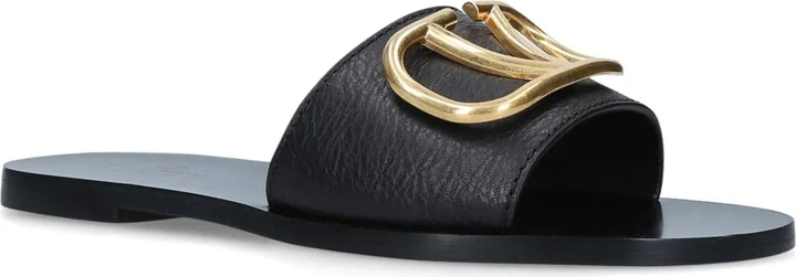 Valentino Garavani Leather Go Logo Sandals