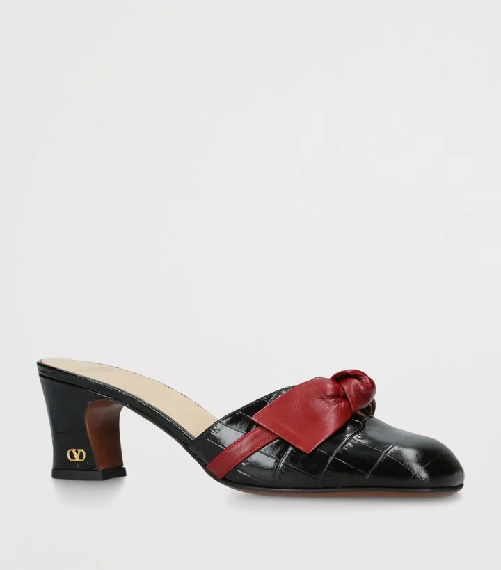 Valentino Garavani Leather Knotty Mules 60 - Image 3