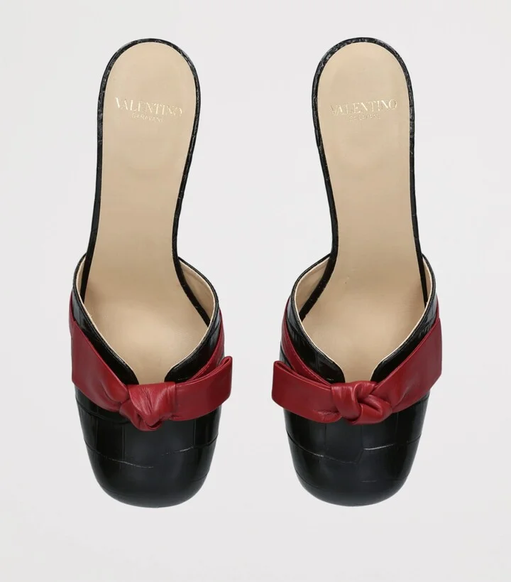 Valentino Garavani Leather Knotty Mules 60 - Image 4