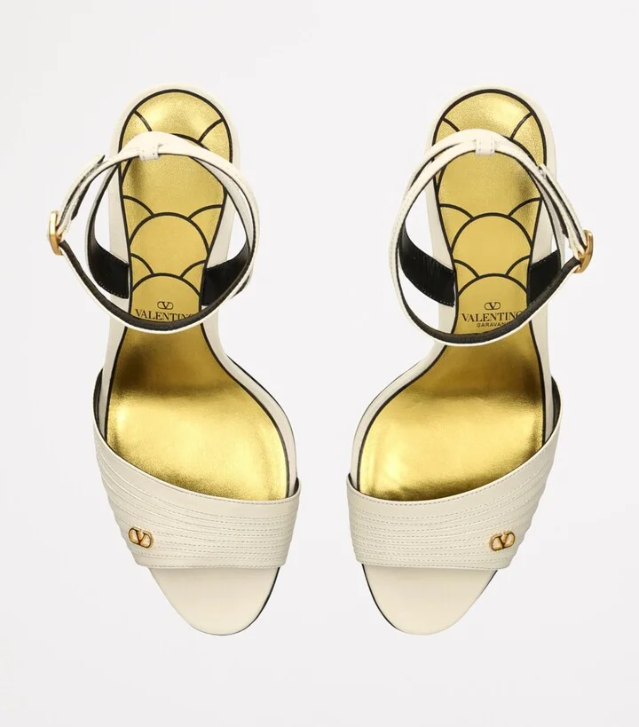 Valentino Garavani Leather Ladycrush Heeled Sandals 85 - Image 4