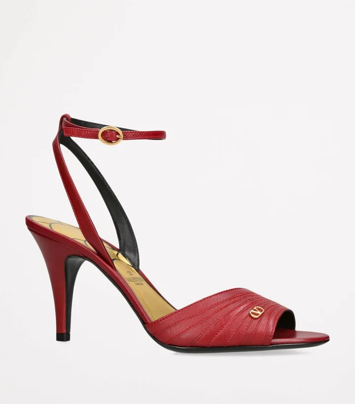 Valentino Garavani Leather Ladycrush Heeled Sandals 85 - Image 3