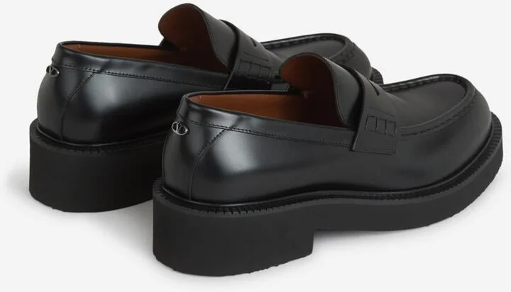 Valentino Garavani Leather Logo Moccasins - Image 3