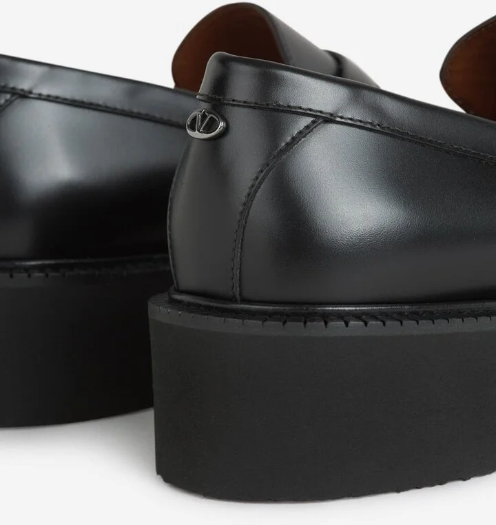 Valentino Garavani Leather Logo Moccasins - Image 6