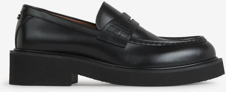 Valentino Garavani Leather Logo Moccasins