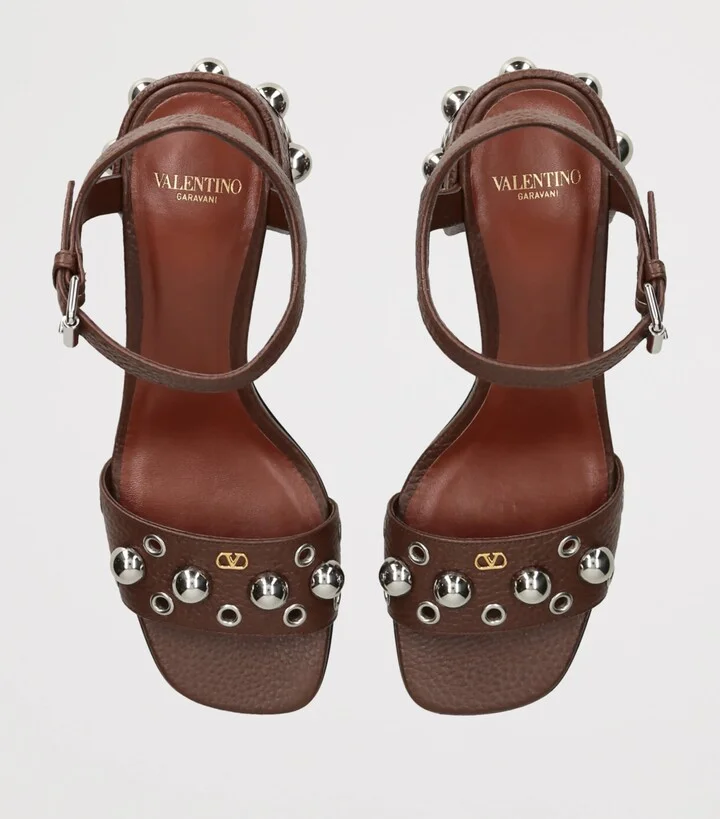 Valentino Garavani Leather Nellcote Heeled Sandals 60 - Image 4