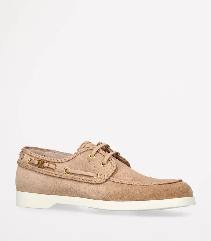 Valentino Garavani Leather Palm Avenue Boat Shoes - Image 3