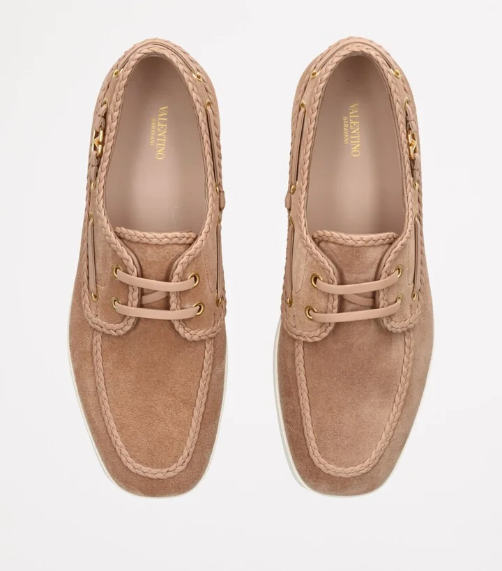 Valentino Garavani Leather Palm Avenue Boat Shoes - Image 4