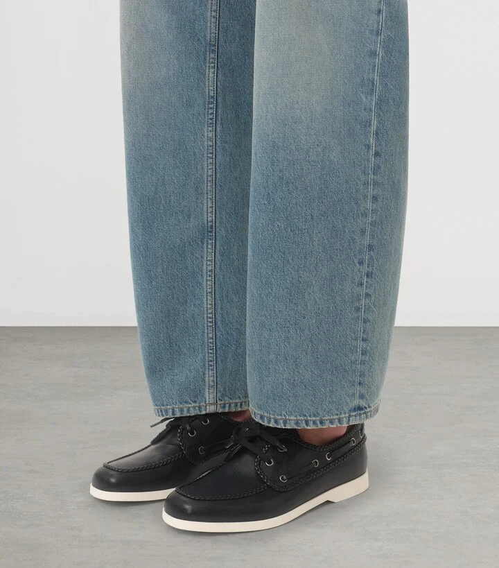 Valentino Garavani Leather Palm Avenue Boat Shoes - Image 2