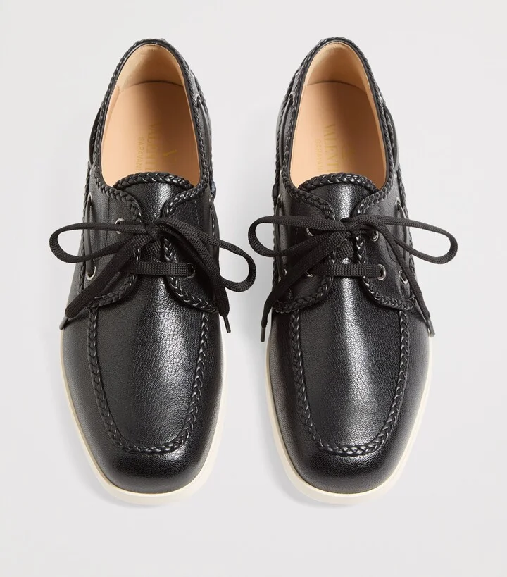 Valentino Garavani Leather Palm Avenue Boat Shoes - Image 3