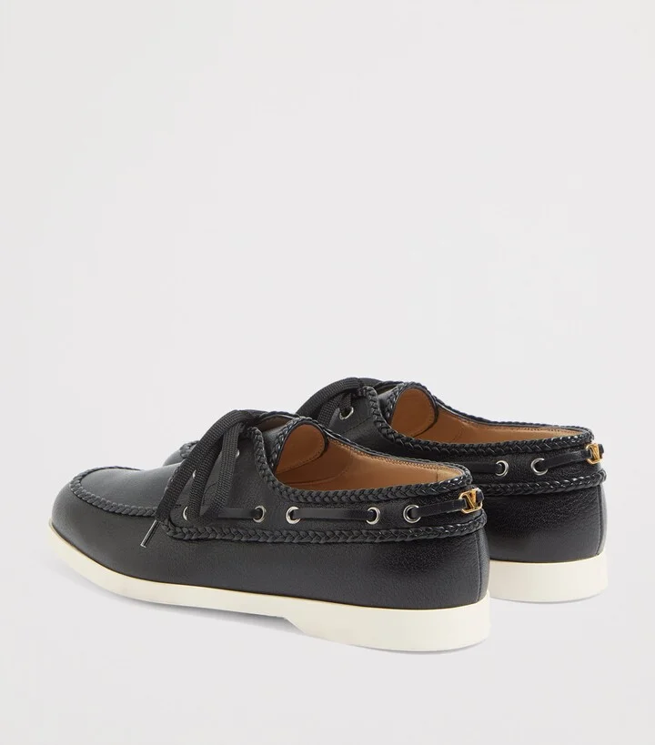 Valentino Garavani Leather Palm Avenue Boat Shoes - Image 4