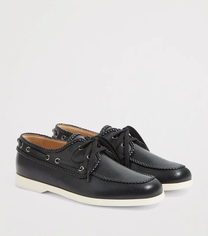 Valentino Garavani Leather Palm Avenue Boat Shoes - Image 5