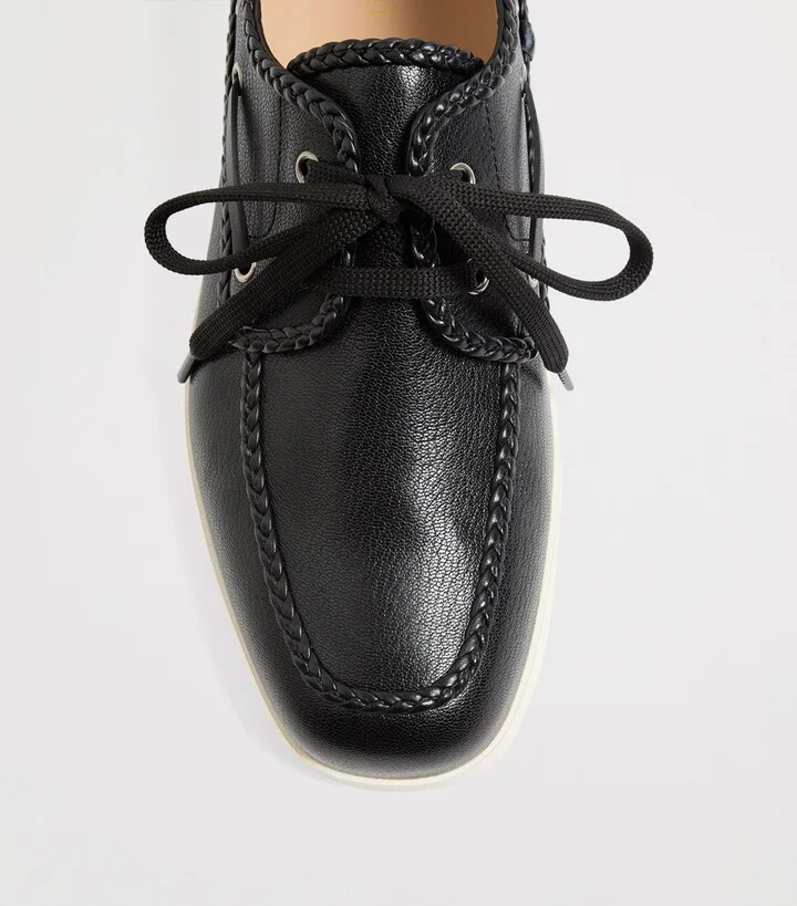 Valentino Garavani Leather Palm Avenue Boat Shoes - Image 6