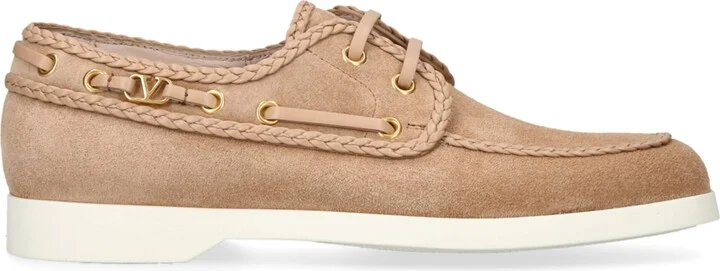 Valentino Garavani Leather Palm Avenue Boat Shoes