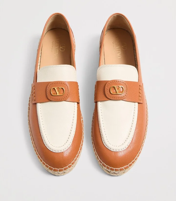 Valentino Garavani Leather Palm Avenue Espadrilles - Image 3