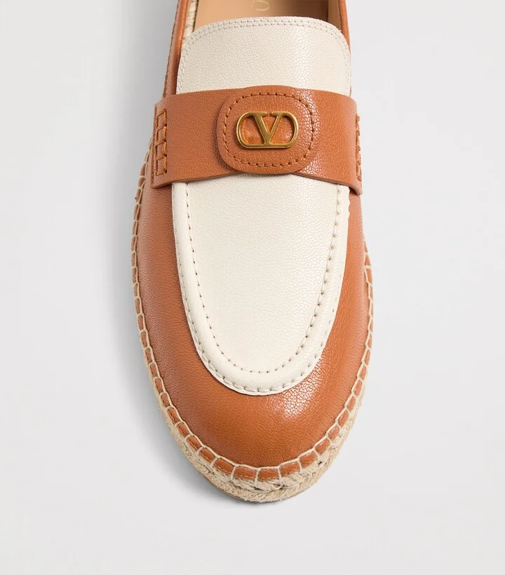 Valentino Garavani Leather Palm Avenue Espadrilles - Image 6