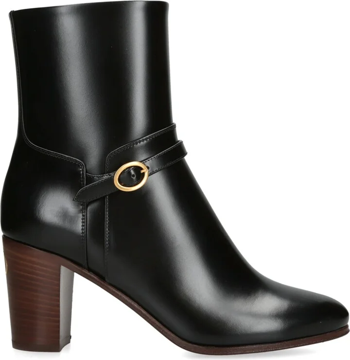 Valentino Garavani Leather Pattie Heeled Ankle Boots 75