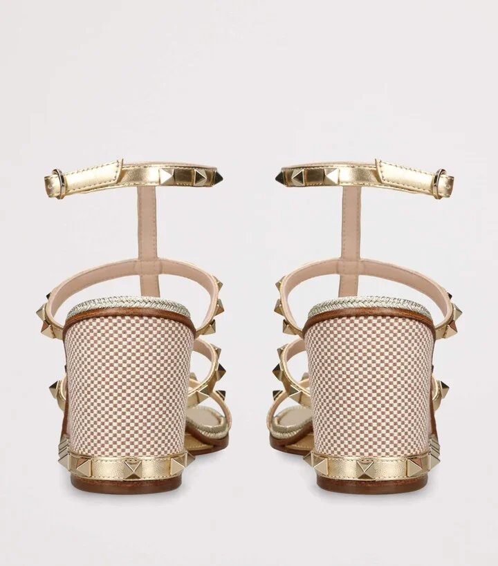 Valentino Garavani Leather Rockstud Espadrilles 80 - Image 2