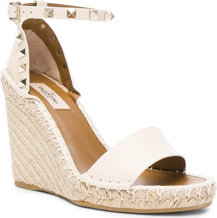 Valentino Garavani Leather Rockstud Espadrilles in White - Image 2