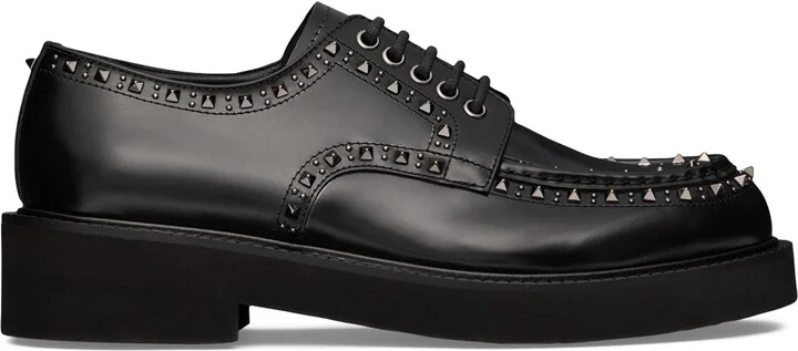 Valentino Garavani Leather Rockstud Gentleglam Derby Shoes