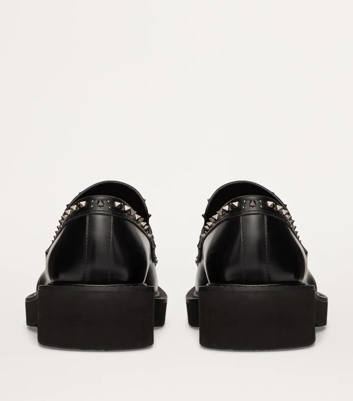 Valentino Garavani Leather Rockstud Gentleglam Loafers - Image 3