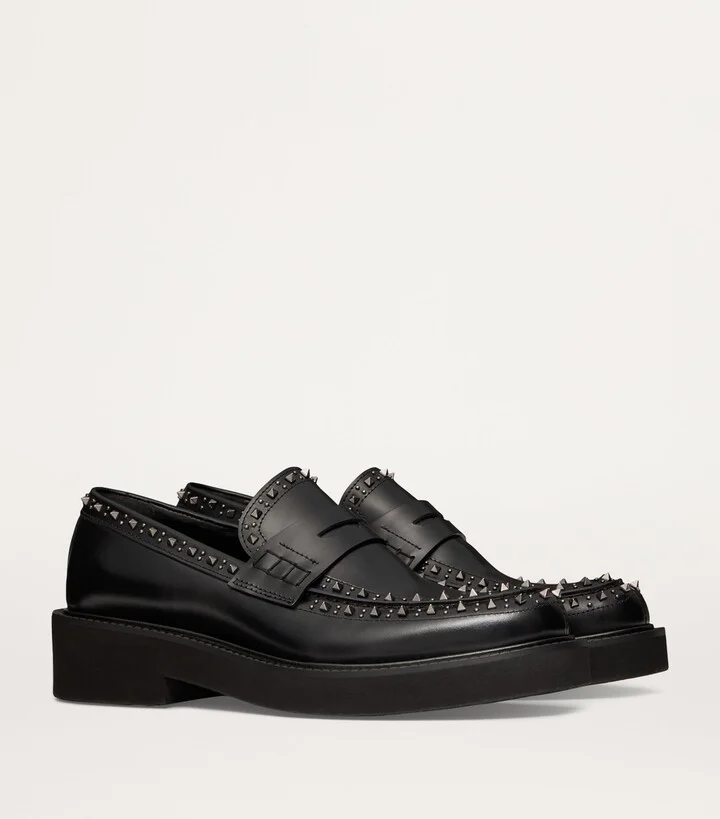 Valentino Garavani Leather Rockstud Gentleglam Loafers - Image 4