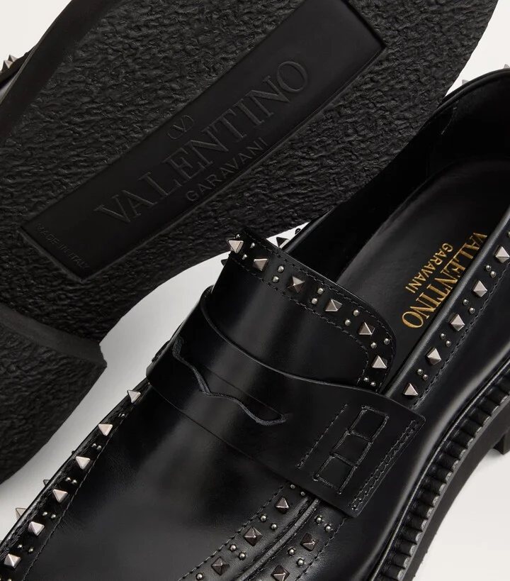 Valentino Garavani Leather Rockstud Gentleglam Loafers - Image 5