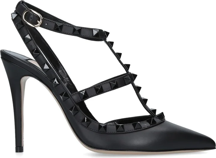 Valentino Garavani Leather Rockstud Heels 100 - Image 3