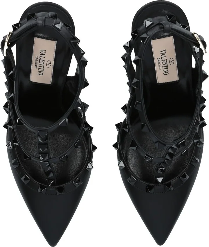 Valentino Garavani Leather Rockstud Heels 100 - Image 4