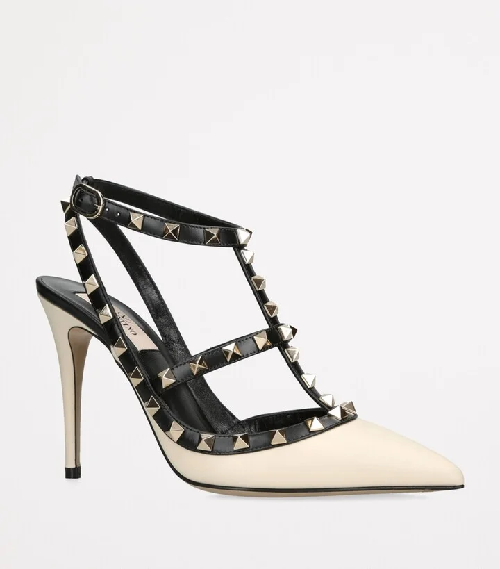 Valentino Garavani Leather Rockstud Heels 100 - Image 3