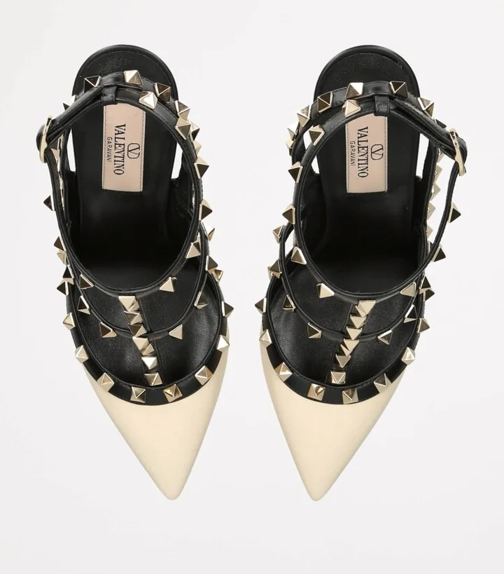 Valentino Garavani Leather Rockstud Heels 100 - Image 4